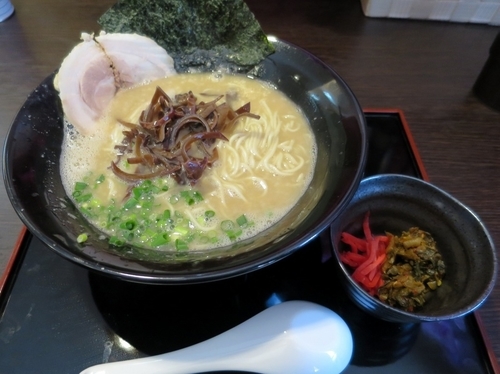 「博多豚骨ラーメン ７５０円 ※こなおとし」@九州博多屋台処 居酒屋 むかしや 伊勢崎店の写真