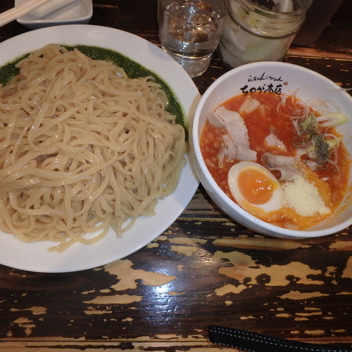 「完熟トマトつけめん(特盛)(850円)」@らぁめん つけめん ちゃが商店 一番街店の写真