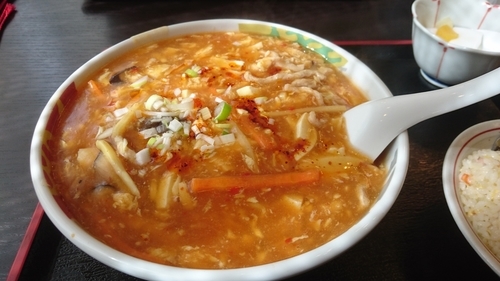 「スーラー湯麺セット(８５０円)」@台湾菜館 弘城 蒲田店の写真