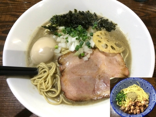 「濃厚煮干そば（800円）＋むじゃ玉（150円）」@ニボムジャキの写真