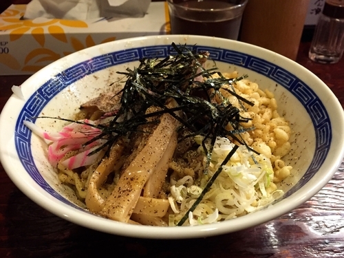 「汁なしそば・麺少なめ」@にぼっしー中華そば家の写真