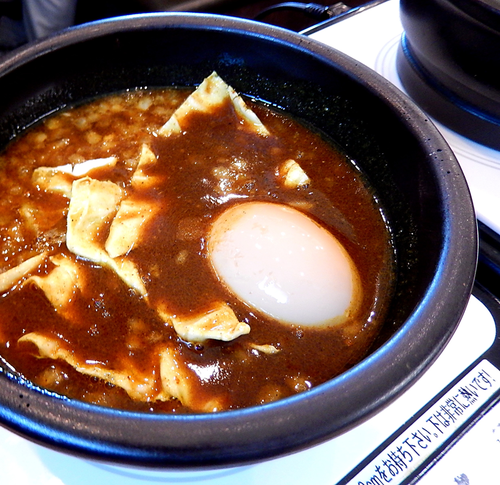 「カレーつけ麺（麺少）＋味玉サービス(850円）」@麺屋 あびすけ 東山田店の写真