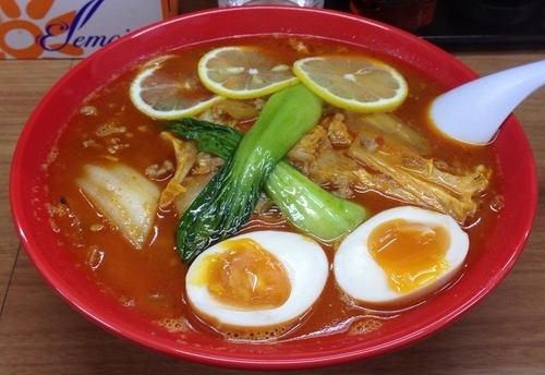 「俺流天理式担々麺(限定)＋味玉＋サービスライス」@熱血らーめん in Yokohamaの写真