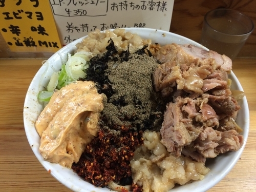 「たれそば 大盛り 全部増し 全部ダブル」@ハイマウントの写真