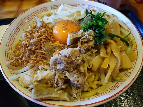 「汁なし二郎　（大盛り）」@豚のさんぽ 大町駅前店の写真