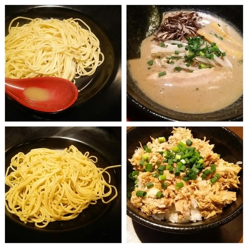 「豚骨ラーメン＋チャーシュー丼＋替玉×３」@関東極濃豚骨らぁめん 葉隠～HAGAKURE～の写真