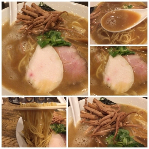 「烏賊干鶏白湯中華そば 850円 烏賊げそ増し250円」@新橋 纏の写真