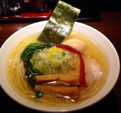 「アジ煮干し塩中華そば 780円　味玉100円」@志奈そば 田なか Secondの写真