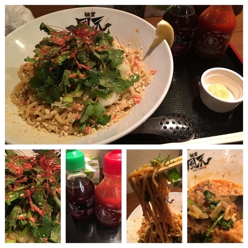 「ぱくぱくパクチーまぜそば 追い飯付き 880円＋大盛り10円」@麺者 風天の写真