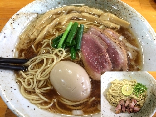 「【限定】鴨だし中華そば（500円）＋替え玉（150円）」@麺屋 むじゃきの写真