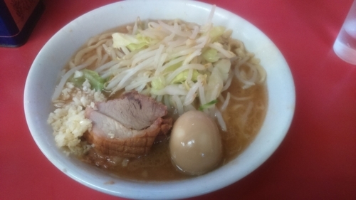 「小ラーメン650円+味玉100円」@ラーメン二郎 環七一之江店の写真