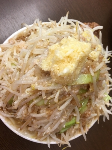 「味噌元ラーメン野菜ニンニク脂濃いめ」@麺屋 元の写真