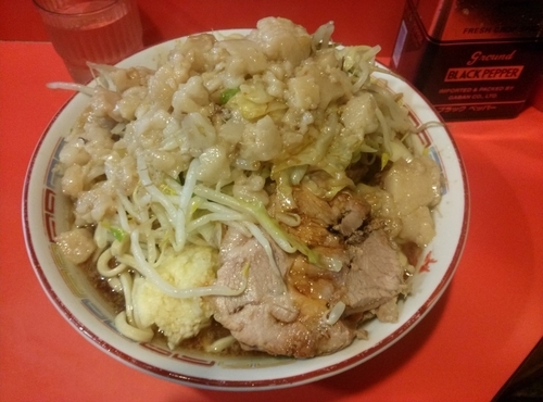 「小ラーメン  野菜ニンニク脂カラメ」@ラーメン二郎 仙川店の写真