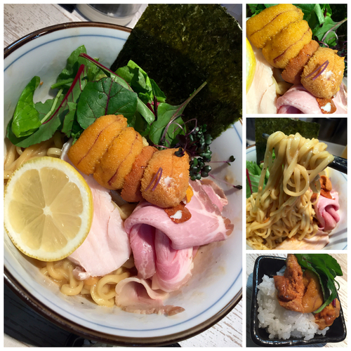 「【気まぐれ限定】雲丹とカルピスバターのまぜそば￥1200」@中華そば 四つ葉の写真