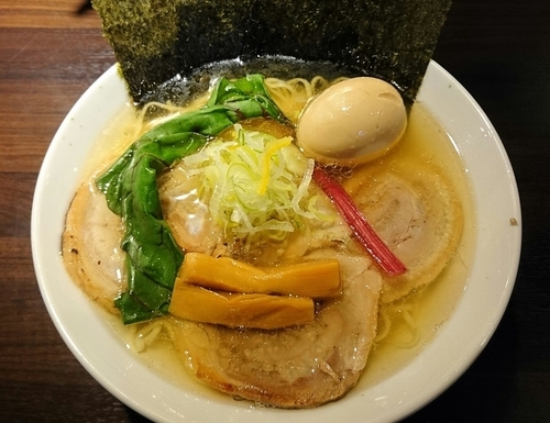 「得のせアジ煮干し塩中華そば」@志奈そば 田なか Secondの写真