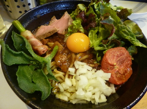 「【限定】牛筋カレー油そば」@麺屋 扇 SENの写真