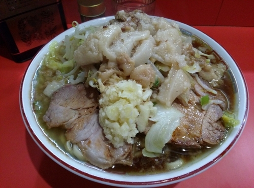 「小ラーメン  野菜ニンニク脂カラメ」@ラーメン二郎 仙川店の写真