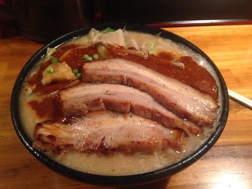 「どて辛チャーシューめん 中盛 辛さ控えめ ニンニク少なめ」@どてちん 習志野店の写真