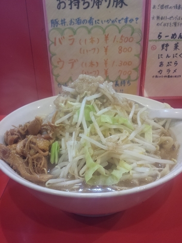 「小ラーメン(からめ以外ちょいまし)＋鶏ほぐし」@麺屋 桐龍の写真