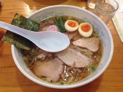 「焼豚メン味玉入り」@白河手打中華 賀乃屋の写真