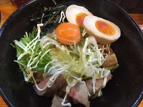 「油そば(醤油)並¥700+生卵¥50他+瓶ビール¥500」@麺匠 大喜の写真