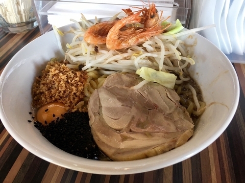 「期間限定 数量限定 濃厚海老塩まぜそば ¥700」@狼煙屋の写真