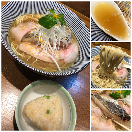 「【限定】鰆と春告魚の中華そば 鰆とからすみのおにぎり付き」@中華そば よしかわの写真