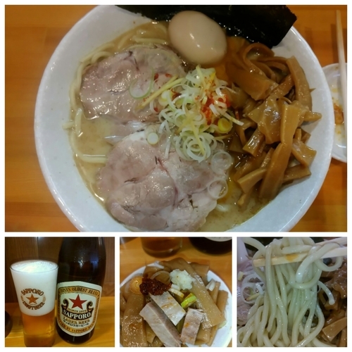 「永太塩ラーメン1050円+ビール」@麺屋 永太の写真
