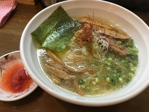 「限定 あさり塩味＋味変(海老油)＋半ライス」@麺処 はいからの写真