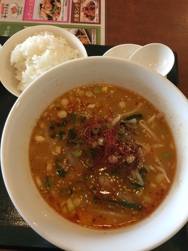 「担々麺880円+餃子&半ライスセット300円」@中華レストランChina Fan 草加店の写真