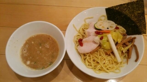 「鶏つけSOBA(大)(あつもり)」@セサミ vege noodleの写真
