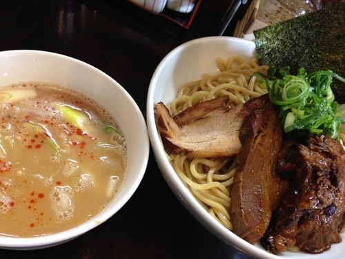 「信州味噌つけ麺(大盛り)＋ミニミーツ」@ぶしもりや めんめんの写真
