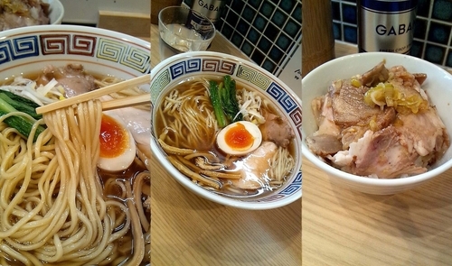 「『中華そば+ロースト焼豚ごはん(￥750+300)』」@ほっこり中華そば もつけの写真