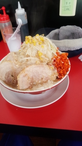 「らーめん味玉女子盛り780円＋豚2枚180円」@鷹の目 獨協大学前本店の写真