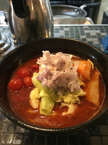 「海老トマトラーメン」@らーめん 五ノ神製作所の写真