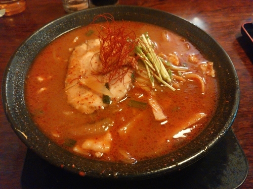 「【地獄ら～めん(並盛・150g・中辛)750円】→500円」@めん処 だいとうえんの写真