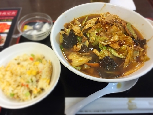 「回鍋肉麺＋半炒飯」@満香苑の写真