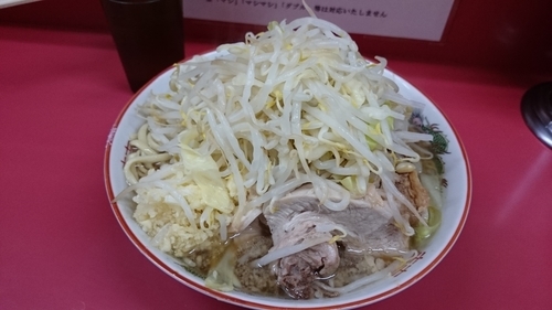 「大ラーメン、豚増し券、野菜、ニンニク」@ラーメン二郎 小岩店の写真