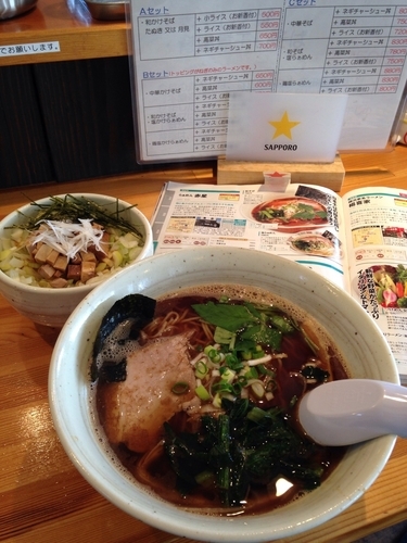 「和そば＋ネギチャーシュー丼 ランチ830円」@らぁめん 赤星の写真