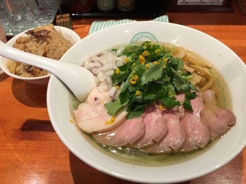 「塩ゆずみつばグリーン麺＋チャーシュー＋炊込みご飯」@麺屋 六感堂 Rock'anDoの写真