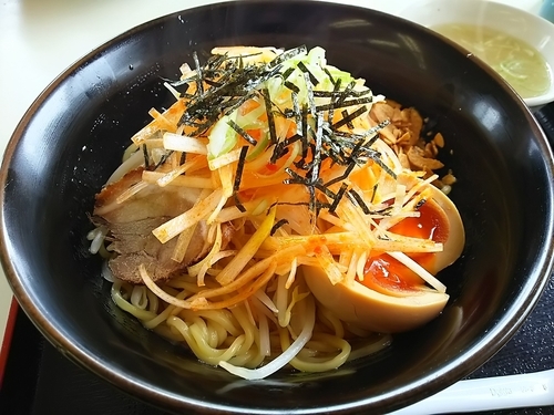 「葱油そば　（大盛り：サービス券）」@くるまやラーメン 松本渚店の写真