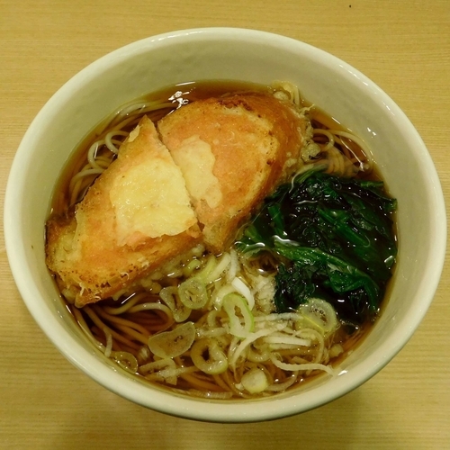 「明太チーズフランス天そば（450円）」@箱根そば 本陣の写真