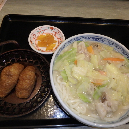 「春の野菜あんかけうどんセット(いなり2個)(850円)」@さぬきうどん天霧 高陽店の写真