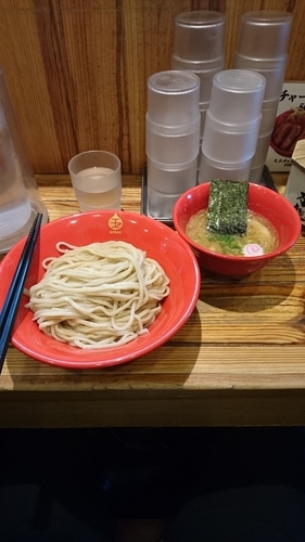 「豚鶏つけめん (中盛)」@赤備の写真