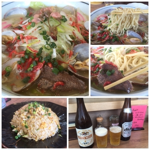 「【限定】春野菜とアサリの牛タン麺 850円 ビール 550円」@麺家 Shumen Doushiの写真