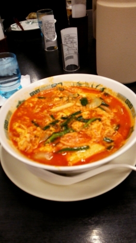 「チゲ味噌ラーメン」@日高屋 松戸東口店の写真