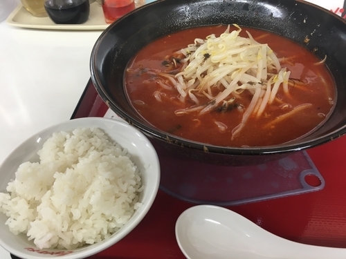 「大辛カレーラーメン ¥740 + サービス小ライス」@くるまやラーメン 保谷新町店の写真