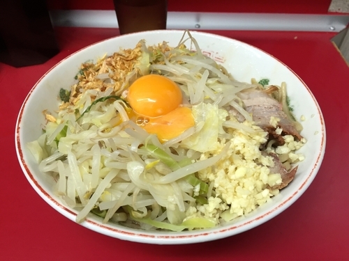「小ラーメン（汁なし）・ニンニク」@ラーメン二郎 湘南藤沢店の写真