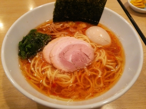 「ちょい辛らーめん＋味玉」@らーめん将貴の写真