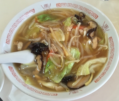 「サンマーメン＋餃子とビールのセット（￥430＋￥460）」@ぎょうざのぽん吉の写真